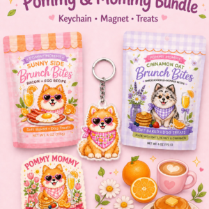 🌸 Pommy & Mommy Bundle — Keychain + Magnet + Treat Packs