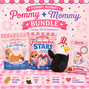 🌸 Pommy & Mommy Bundle — Keychain + Toy + Treat Packs