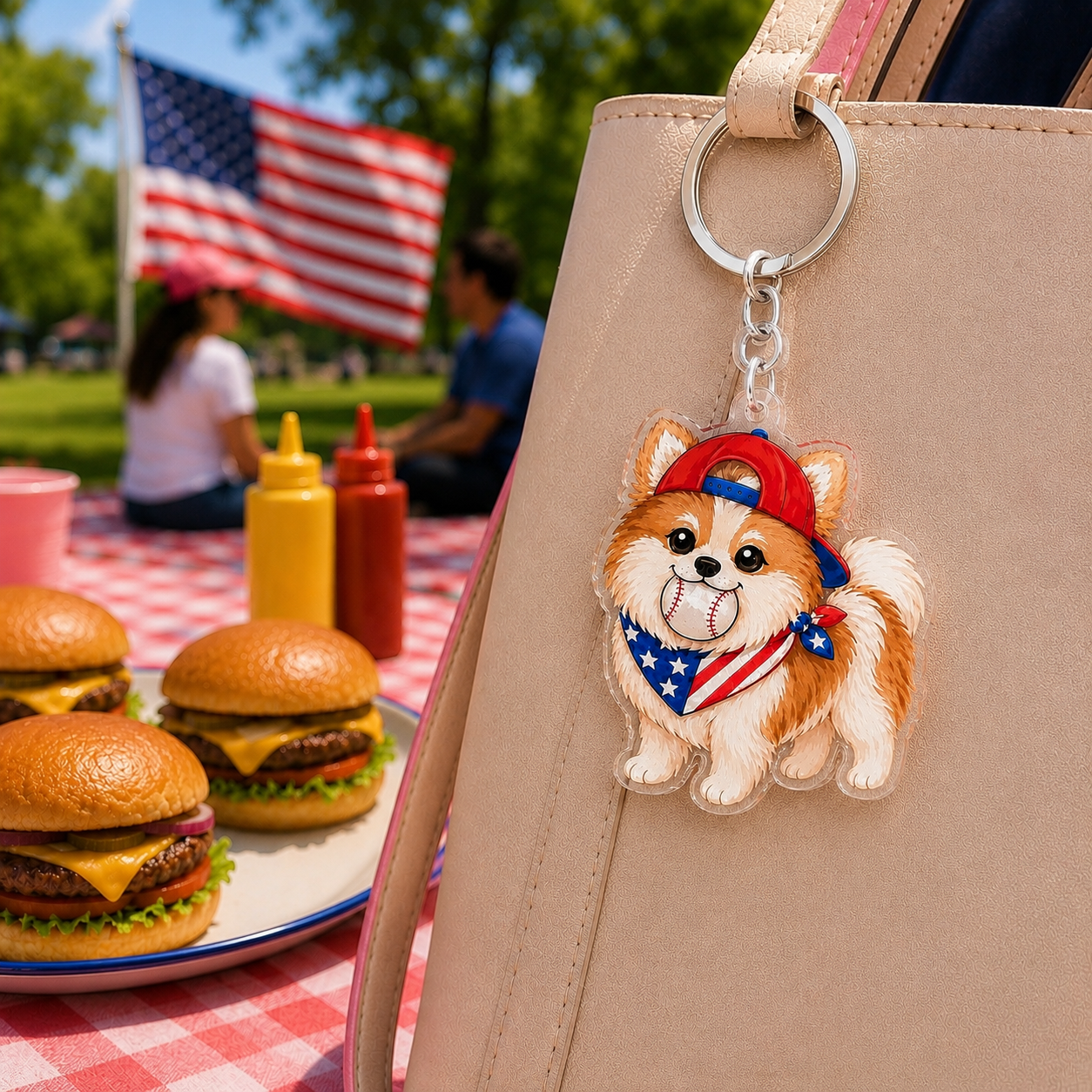 Pommy Mommy Baseball Boy keychain